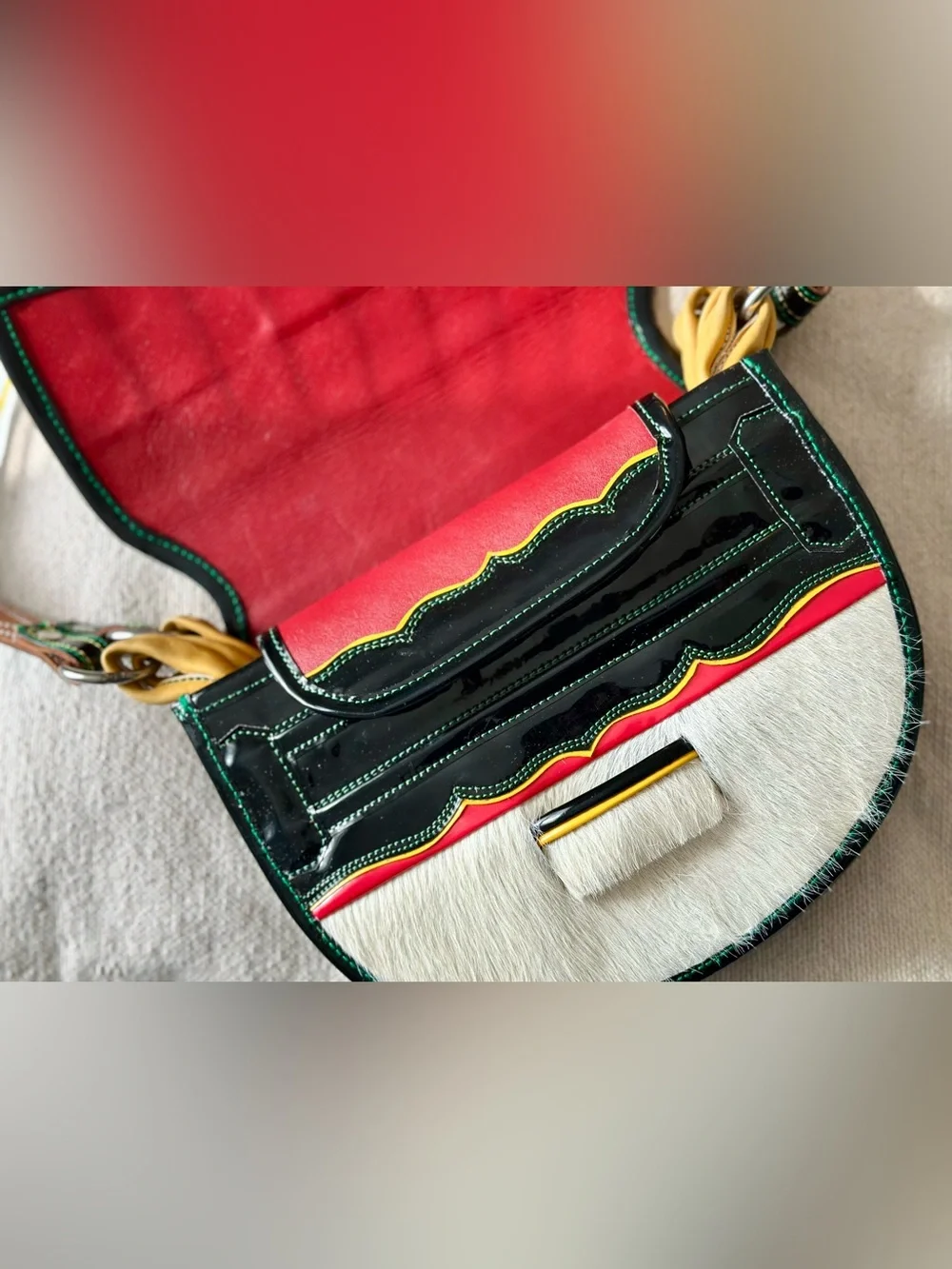 VTG Handcrafted Columbian Leather & Fur Carriel Bag | Luis J. Osorio | Jericó
